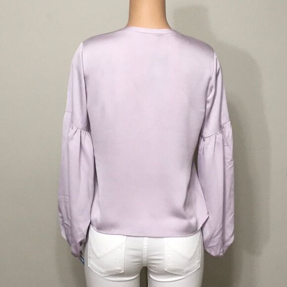 Hammered lace up lavender blouse. NWT - Picture 5 of 5
